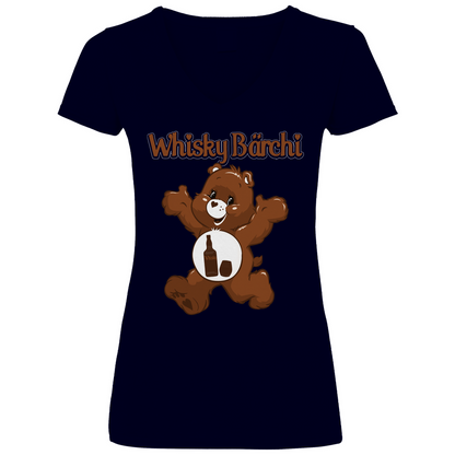 Whisky Bärchi - Glücksbärchi - V-Neck Damenshirt Deep Navy