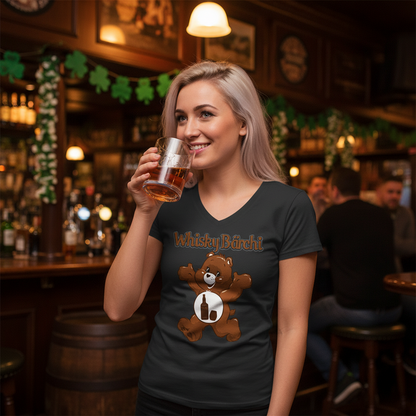 Whisky Bärchi - Glücksbärchi - V-Neck Damenshirt