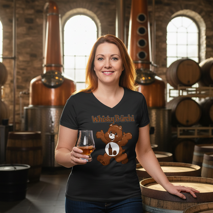Whisky Bärchi - Glücksbärchi - V-Neck Damenshirt