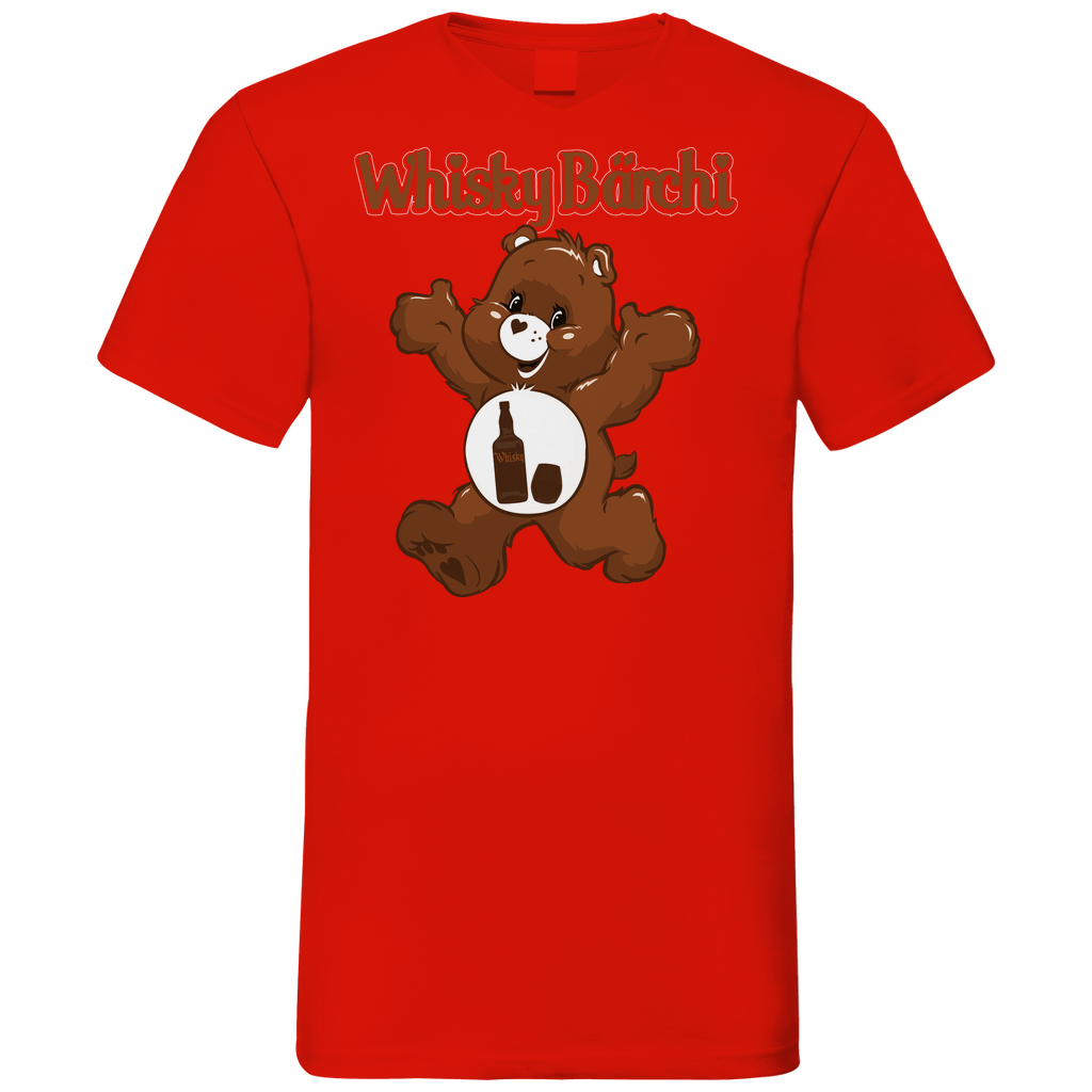 Whisky Bärchi - Glücksbärchi - Herren V-Neck Shirt Red