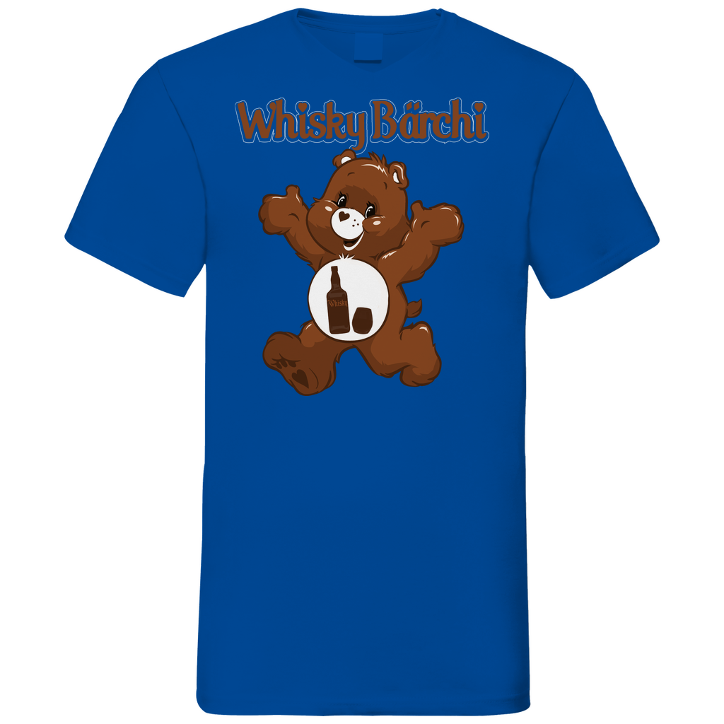 Whisky Bärchi - Glücksbärchi - Herren V-Neck Shirt Royal Blue
