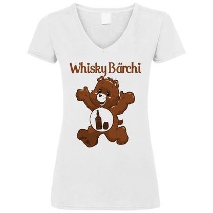 Whisky Bärchi - Glücksbärchi - V-Neck Damenshirt White