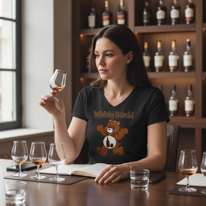 Whisky Bärchi - Glücksbärchi - V-Neck Damenshirt