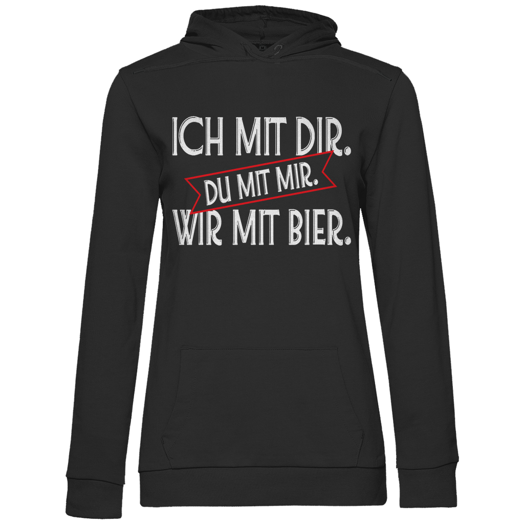 Ich mit dir. Du mit mir. Wir mit Bier. - Damen Hoodie Black