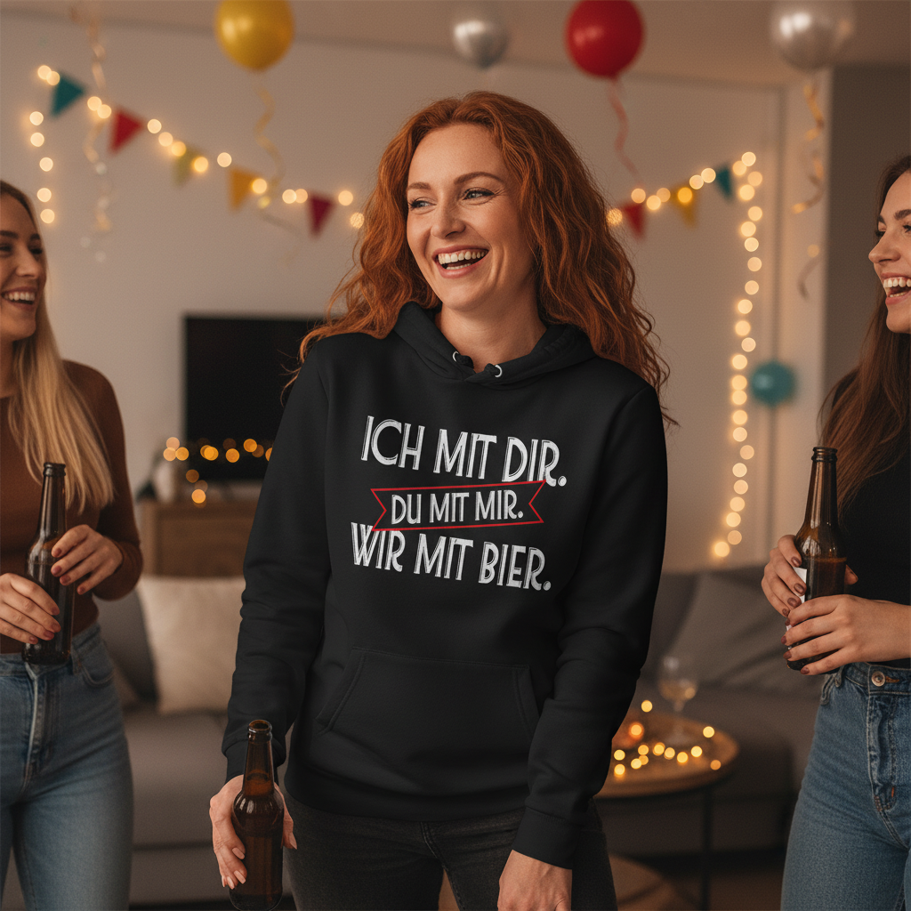 Ich mit dir. Du mit mir. Wir mit Bier. - Damen Hoodie