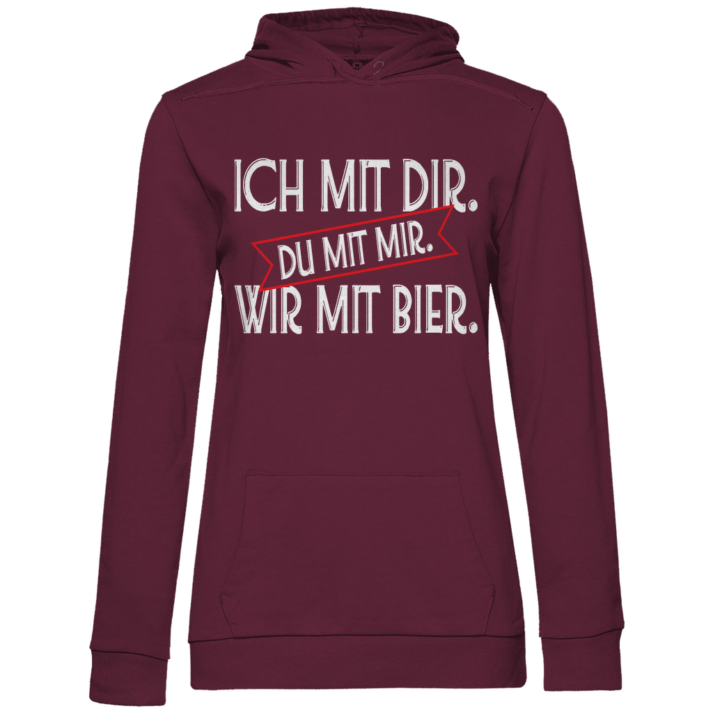 Ich mit dir. Du mit mir. Wir mit Bier. - Damen Hoodie Wine