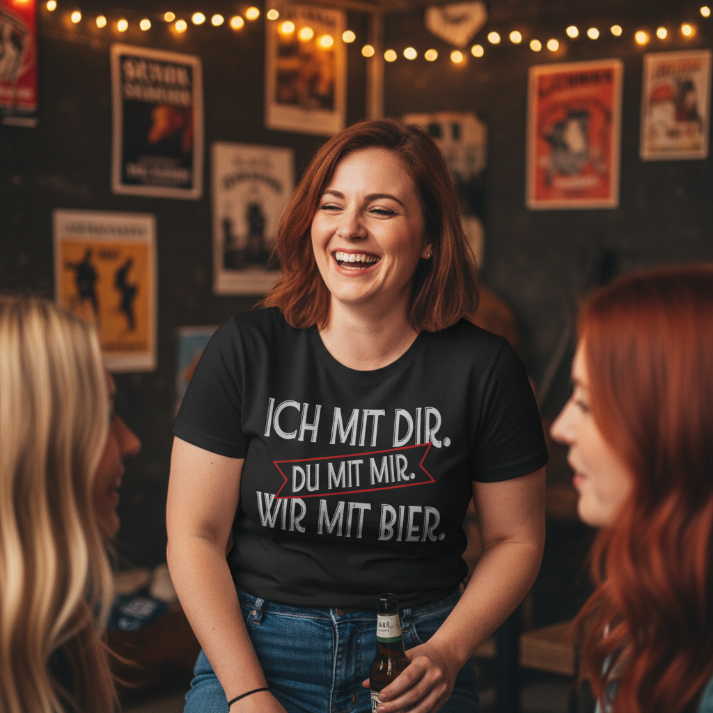 Ich mit dir. Du mit mir. Wir mit Bier. - Damenshirt