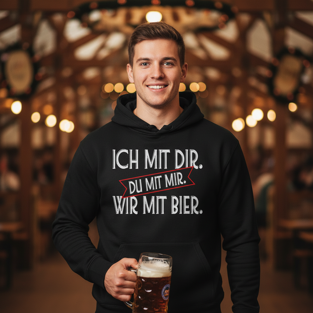 Ich mit dir. Du mit mir. Wir mit Bier. - Unisex Hoodie