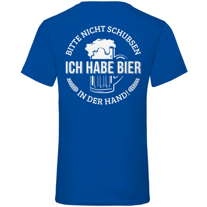 Bitte nicht schubsen - Herren V-Neck Shirt Royal Blue