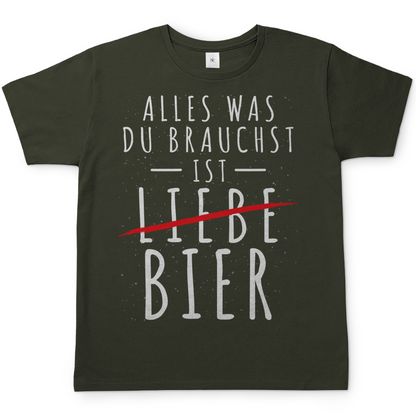 Alles was du brauchst ist Bier - Herren Shirt Urban Khaki