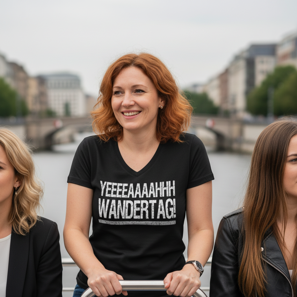YEEEAH Wandertag! - V-Neck Damenshirt