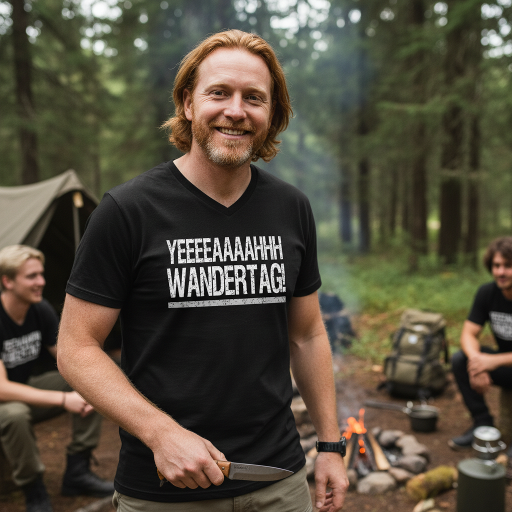 YEEEAH Wandertag! - Herren V-Neck Shirt