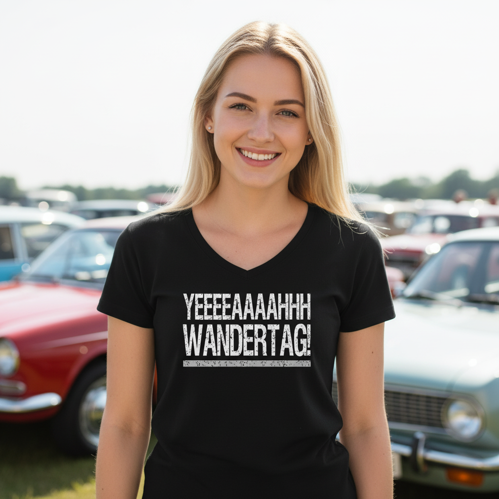 YEEEAH Wandertag! - V-Neck Damenshirt