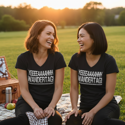 YEEEAH Wandertag! - V-Neck Damenshirt