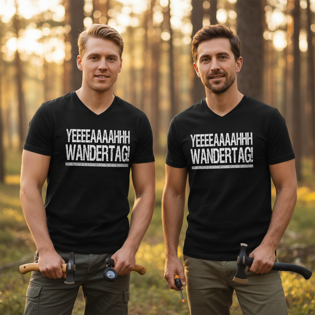 YEEEAH Wandertag! - Herren V-Neck Shirt