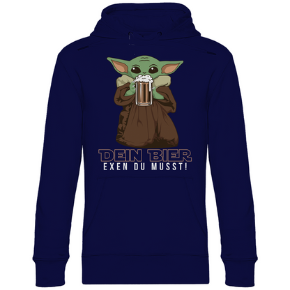 Dein Bier exen du musst Baby Yoda - Unisex Hoodie Navy Blue