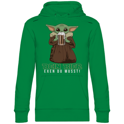 Dein Bier exen du musst Baby Yoda - Unisex Hoodie Kelly Green