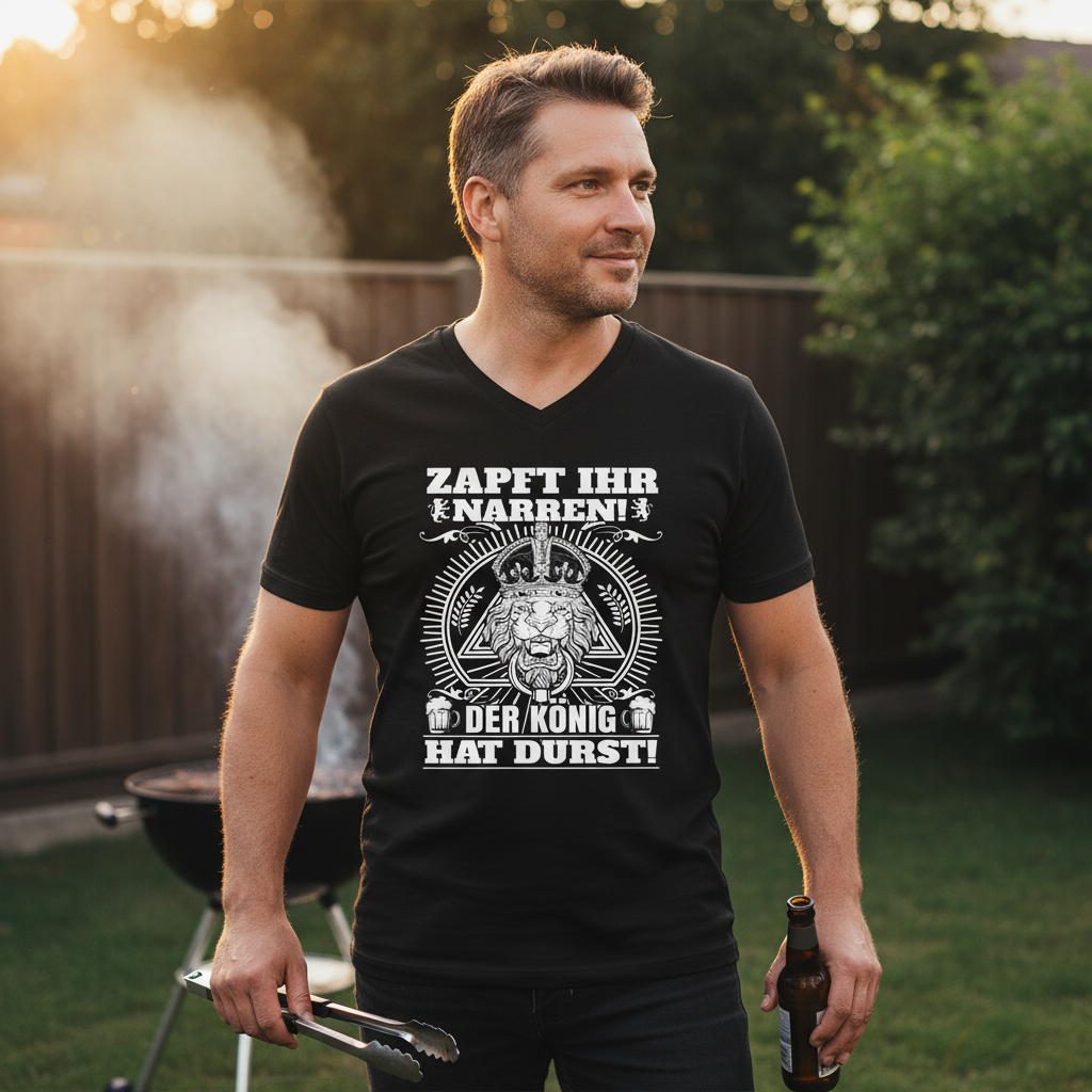 Zapft ihr Narren der König hat Durst - Herren V-Neck Shirt