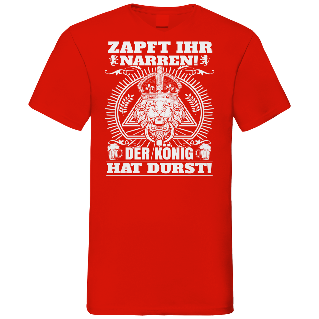Zapft ihr Narren der König hat Durst - Herren V-Neck Shirt Red