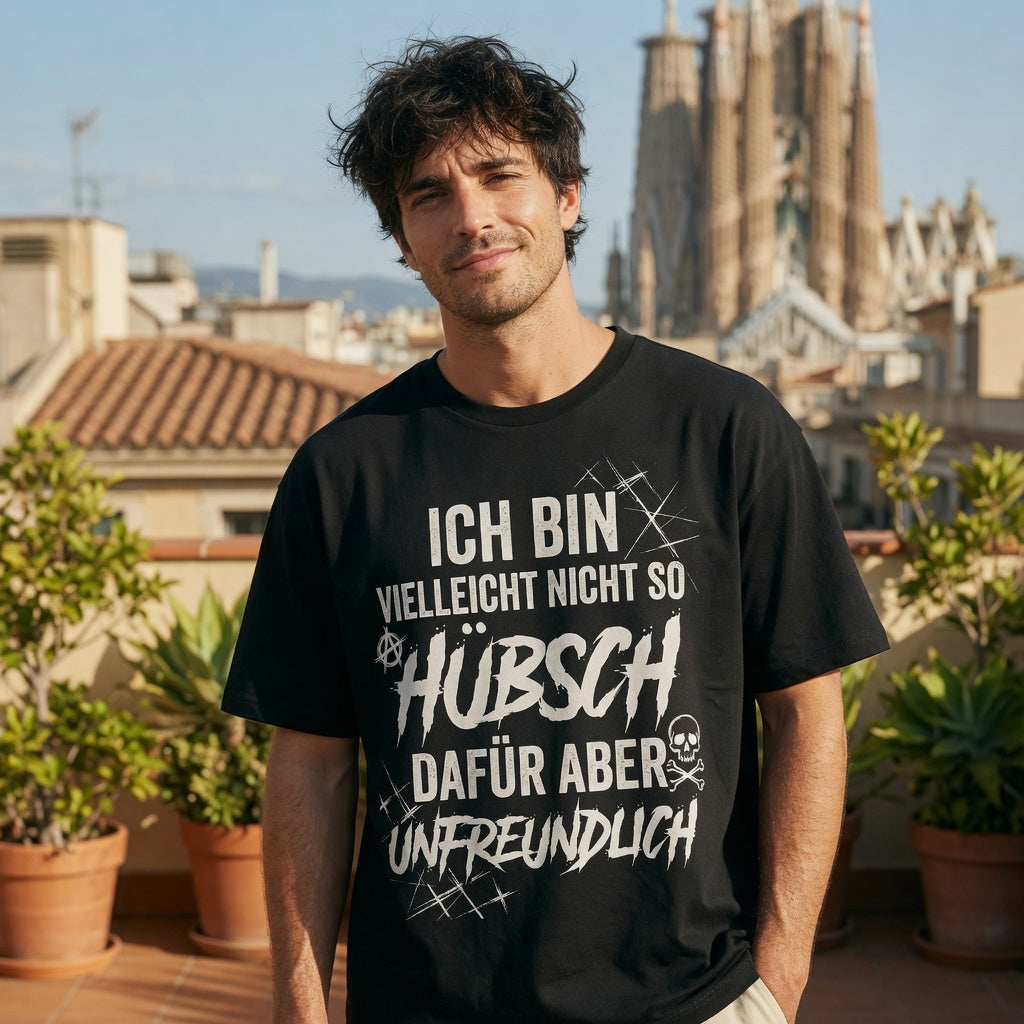 Ich bin vielleicht nicht so hübsch dafür aber unfreundlich - Jack and Jones Oversize T-Shirt