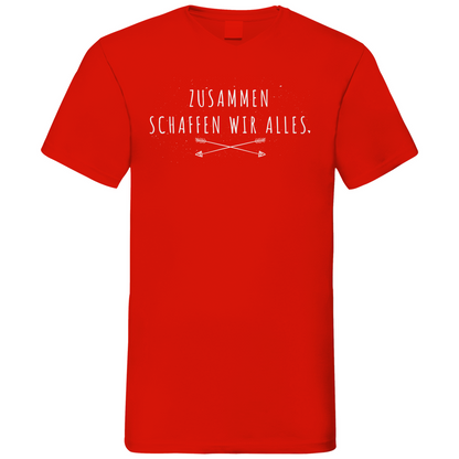 Zusammen schaffen wir alles - Herren V-Neck Shirt Red