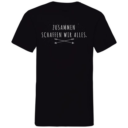 Zusammen schaffen wir alles - Herren V-Neck Shirt Black