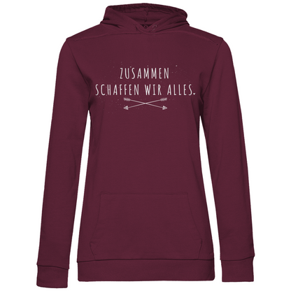 Zusammen schaffen wir alles - Damen Hoodie Wine