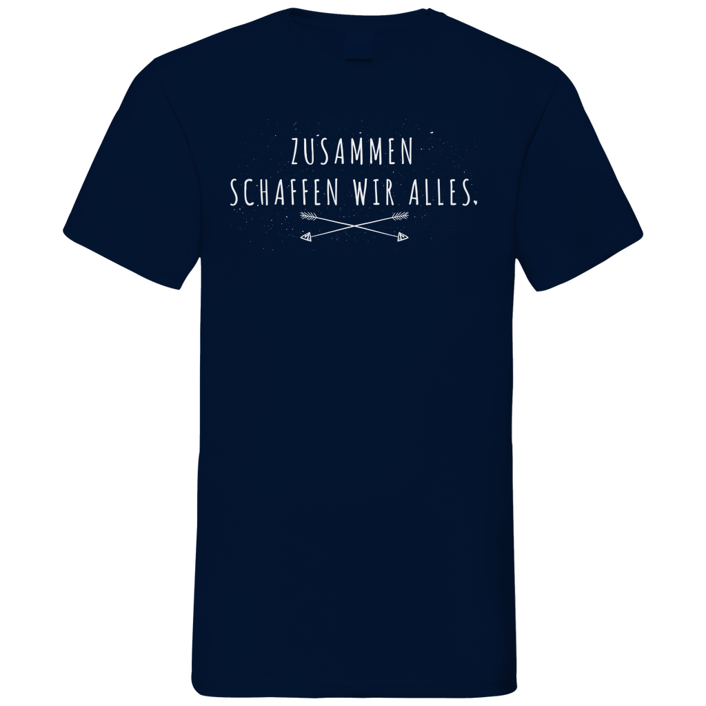 Zusammen schaffen wir alles - Herren V-Neck Shirt Navy