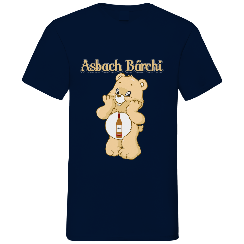 Asbach Bärchi - Glücksbärchi - Herren V-Neck Shirt Navy