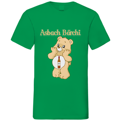 Asbach Bärchi - Glücksbärchi - Herren V-Neck Shirt Kelly Green