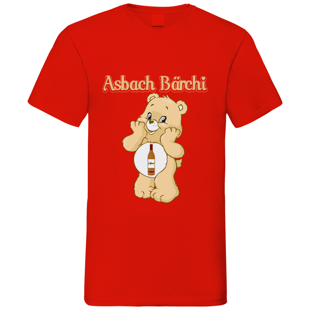 Asbach Bärchi - Glücksbärchi - Herren V-Neck Shirt Red