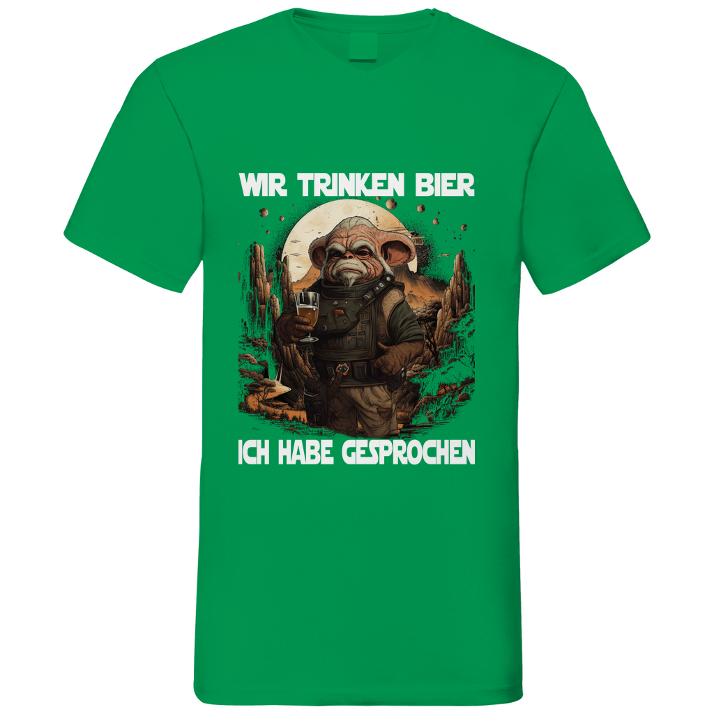 Wir trinken Bier ich habe gesprochen - Mandalorian - Herren V-Neck Shirt Kelly Green