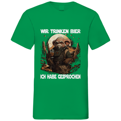 Wir trinken Bier ich habe gesprochen - Mandalorian - Herren V-Neck Shirt Kelly Green
