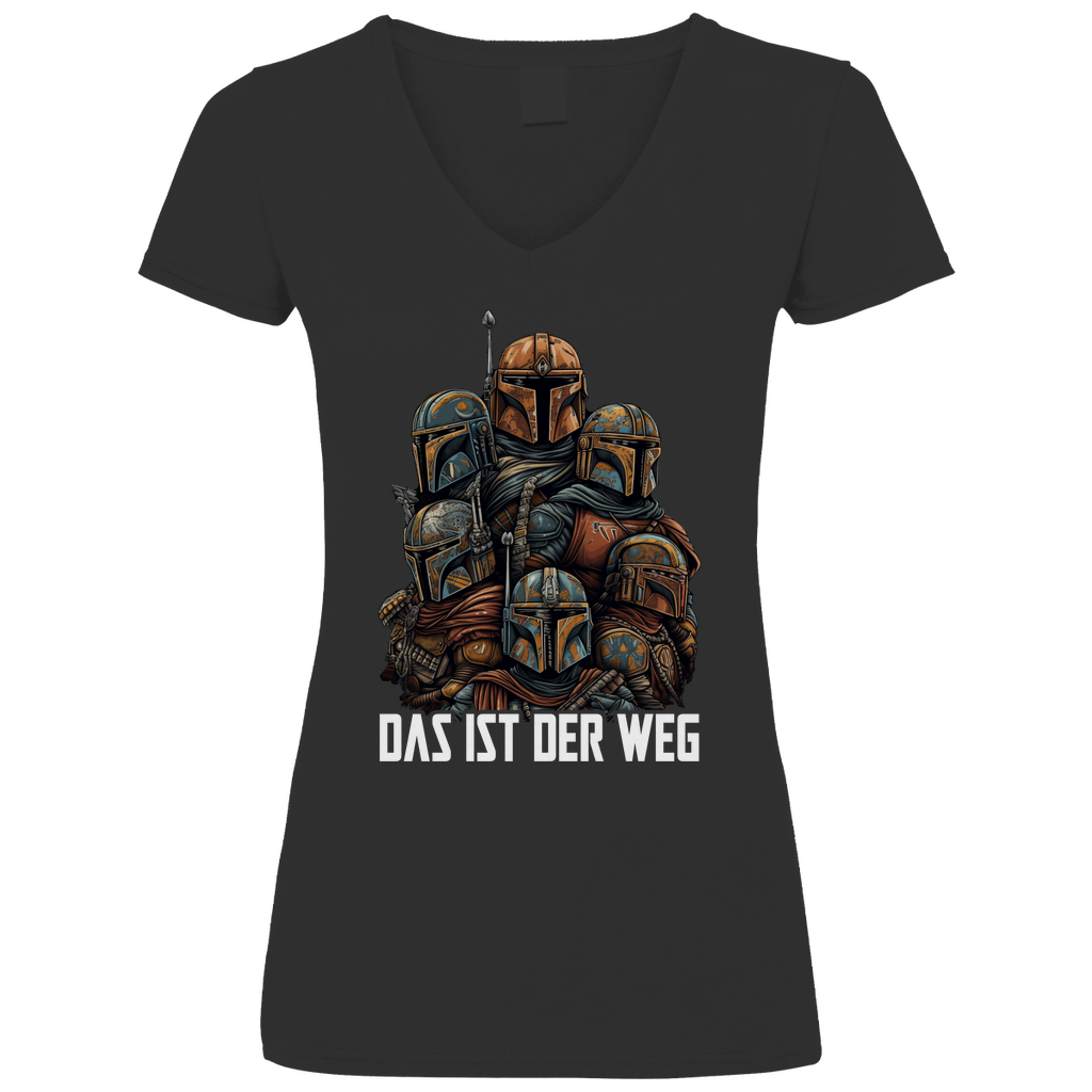 Das ist der Weg - Mandalorianer Gruppe - V-Neck Damenshirt Black