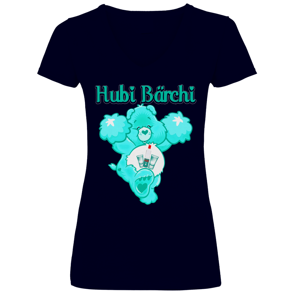 Hubi Bärchi - Glücksbärchi - V-Neck Damenshirt Deep Navy