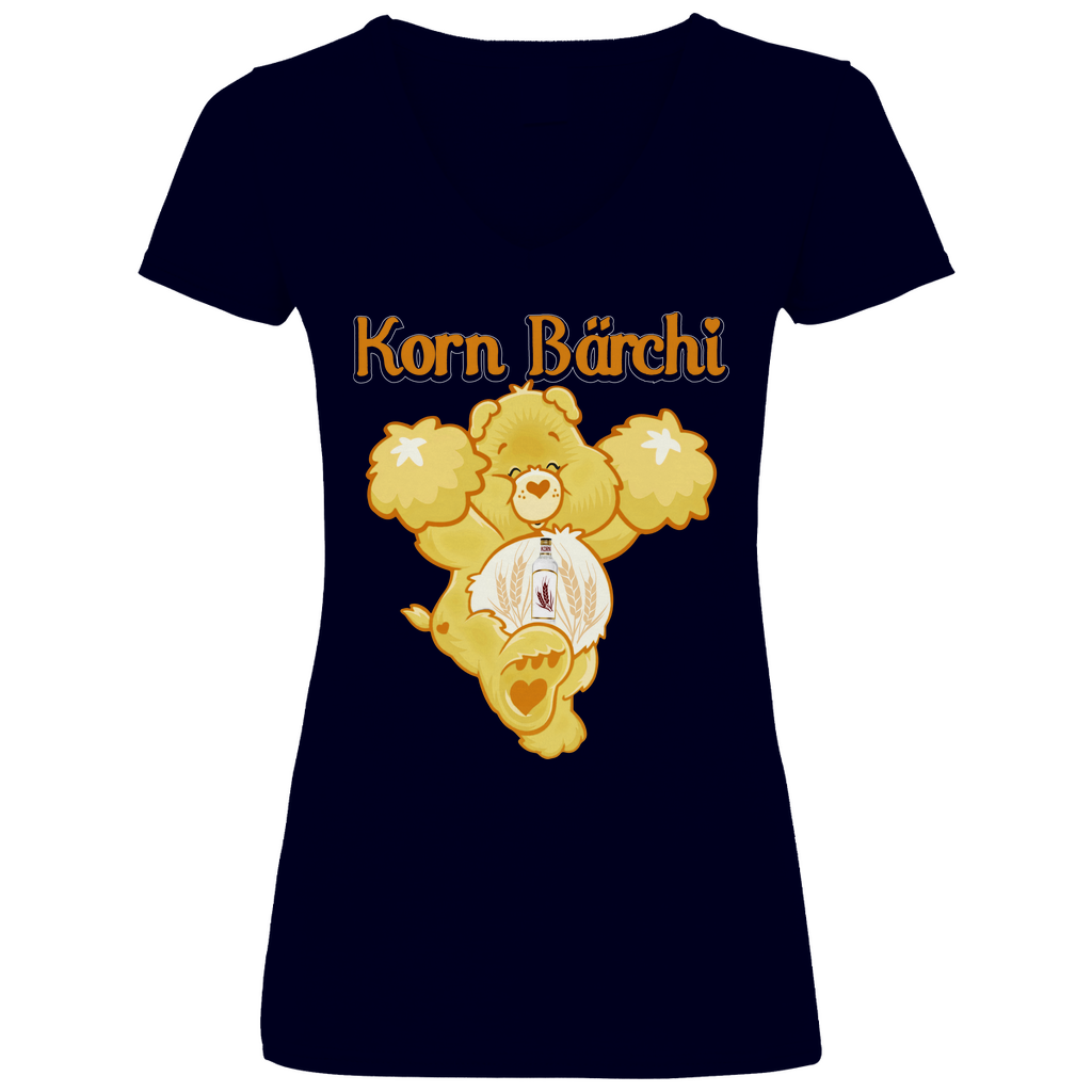Korn Bärchi - Glücksbärchi - V-Neck Damenshirt Deep Navy