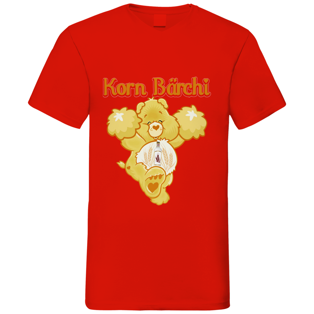 Korn Bärchi - Glücksbärchi - Herren V-Neck Shirt Red