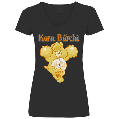 Korn Bärchi - Glücksbärchi - V-Neck Damenshirt Black
