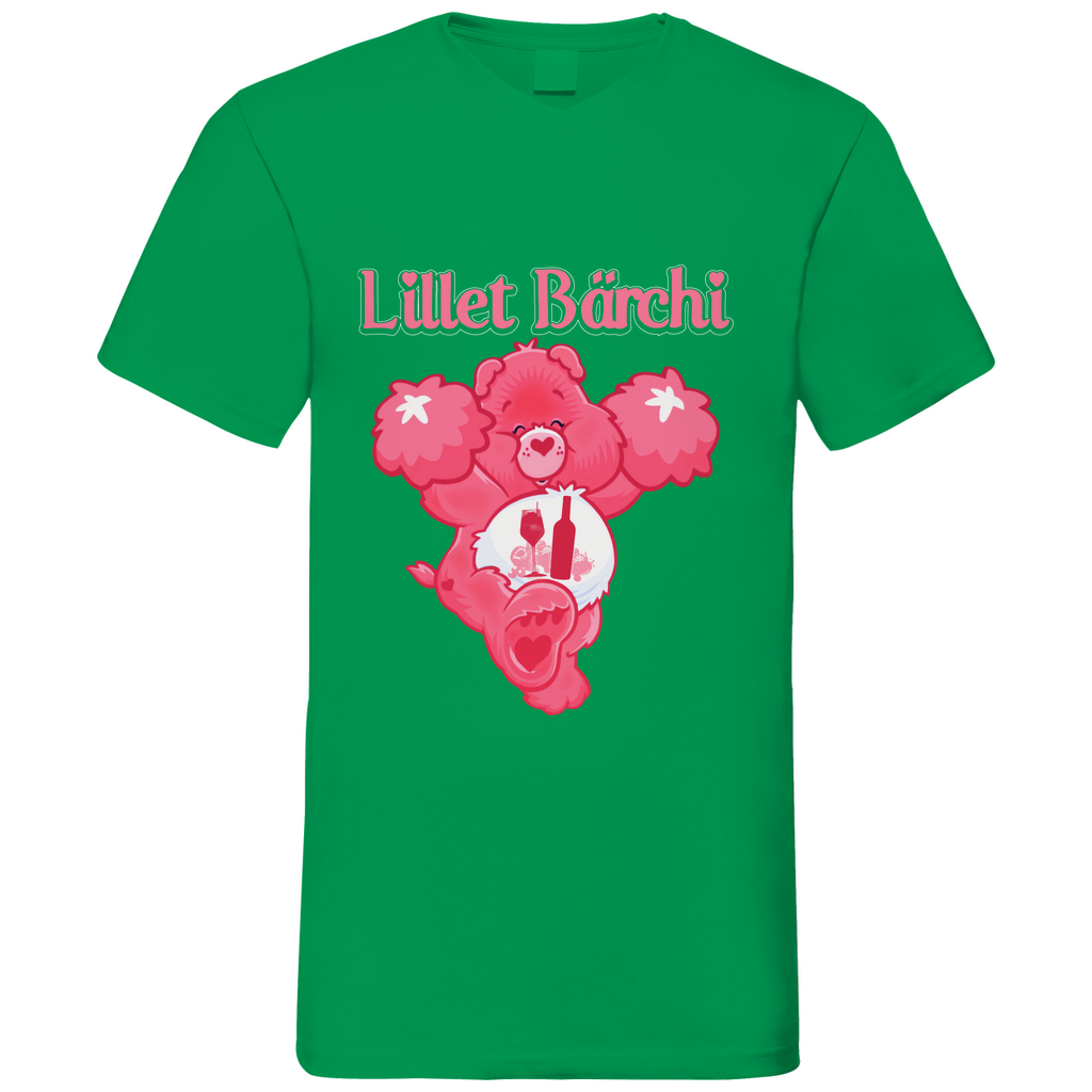 Lillet Bärchi - Glücksbärchi - Herren V-Neck Shirt Kelly Green