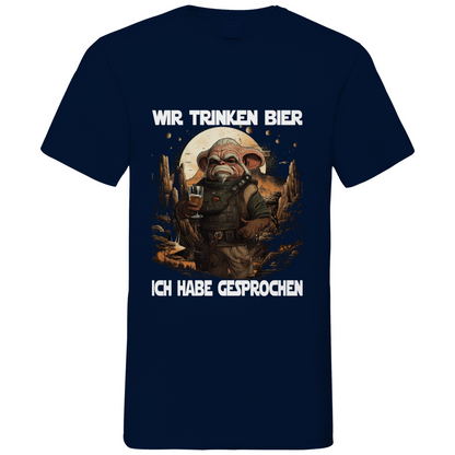 Wir trinken Bier ich habe gesprochen - Mandalorian - Herren V-Neck Shirt Navy