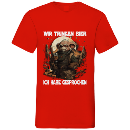 Wir trinken Bier ich habe gesprochen - Mandalorian - Herren V-Neck Shirt Red