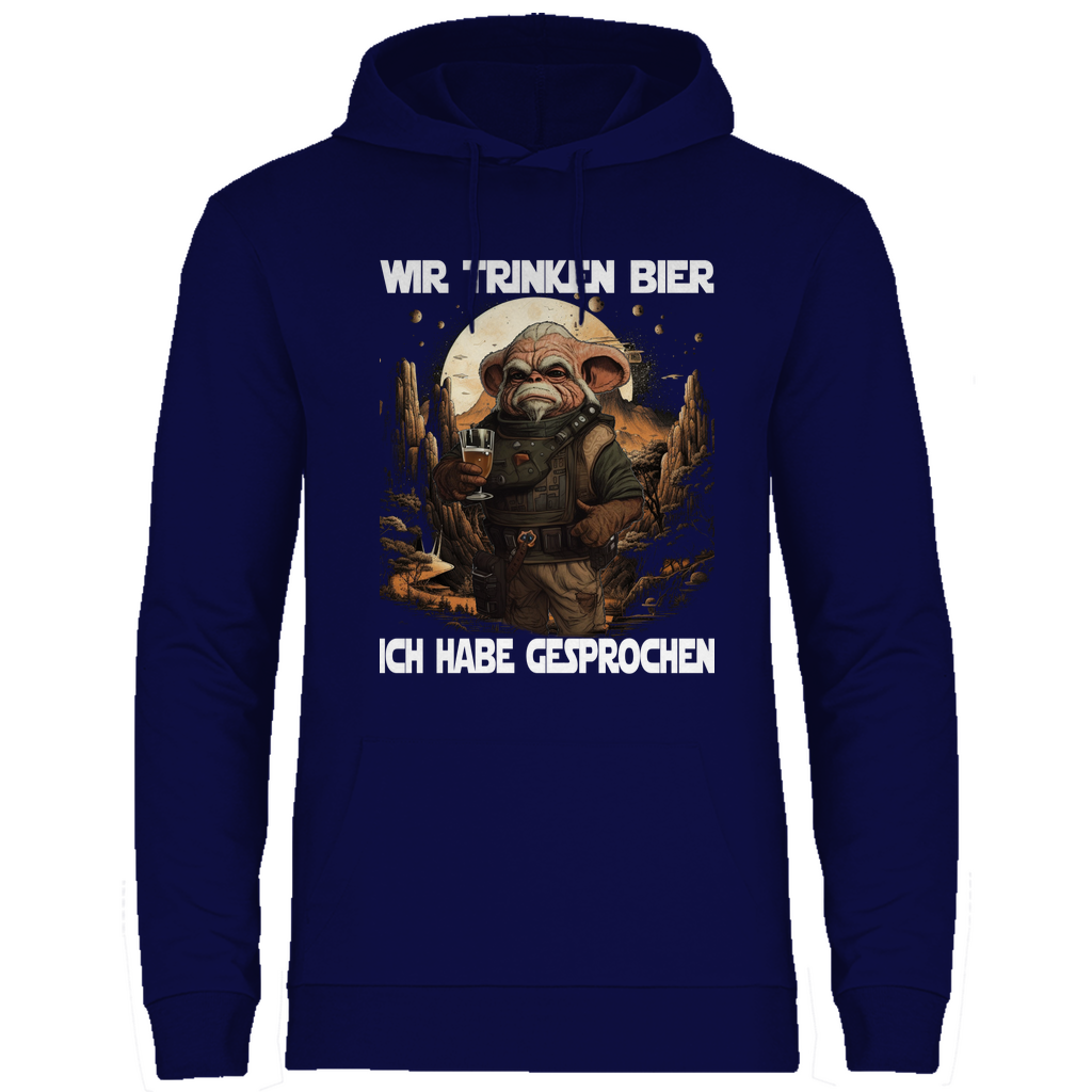 Wir trinken Bier ich habe gesprochen - Mandalorian - Unisex Hoodie Navy Blue