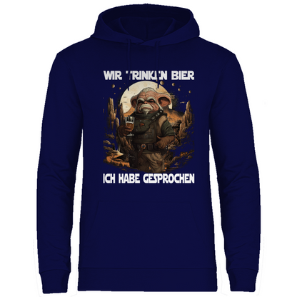 Wir trinken Bier ich habe gesprochen - Mandalorian - Unisex Hoodie Navy Blue
