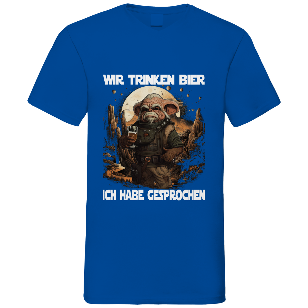 Wir trinken Bier ich habe gesprochen - Mandalorian - Herren V-Neck Shirt Royal Blue
