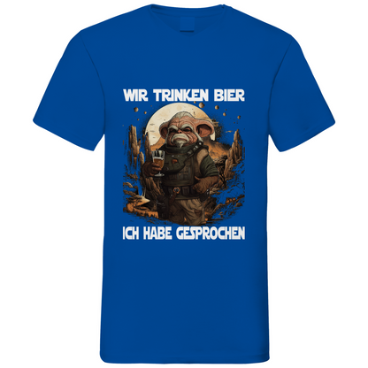 Wir trinken Bier ich habe gesprochen - Mandalorian - Herren V-Neck Shirt Royal Blue