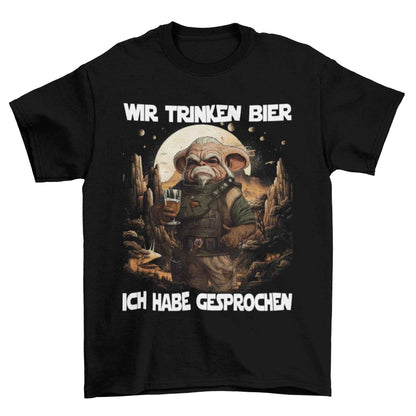 Wir trinken Bier ich habe gesprochen - Mandalorian - Herren Shirt Black