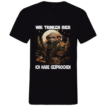 Wir trinken Bier ich habe gesprochen - Mandalorian - Herren V-Neck Shirt Black
